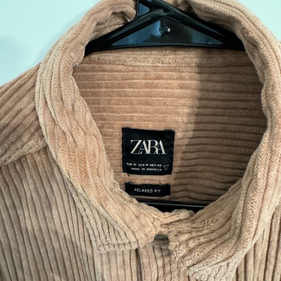 ZARA Corduroy Button Up Pastel Red - Picture 3 of 3